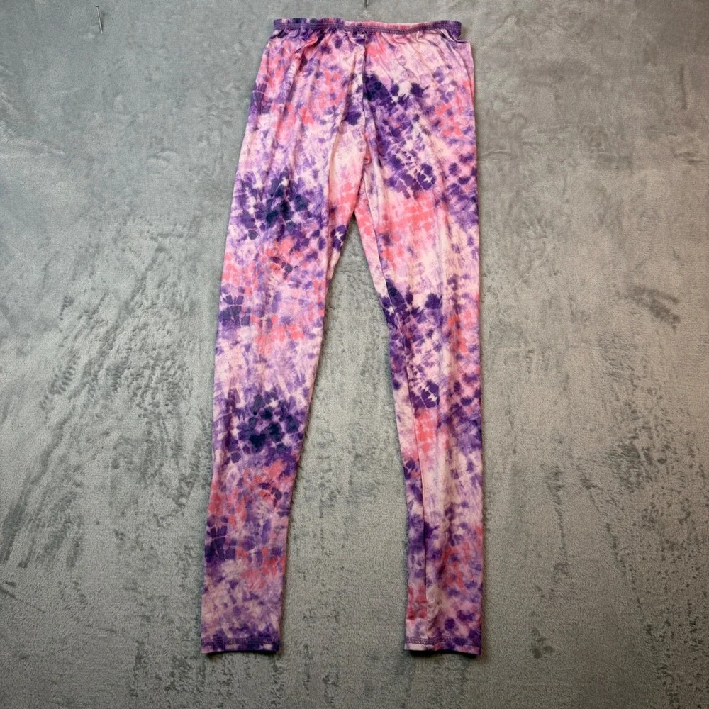 Cuddl Duds Base Layer Set Girls Large Multicolor Tie Dye Comfortech Pajamas 2pk